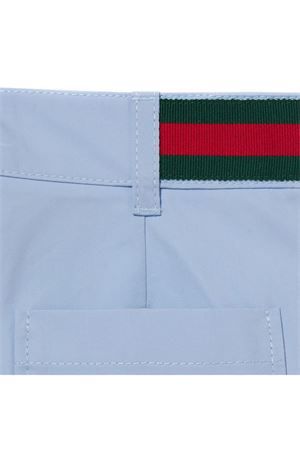 Shorts in cotone pesante celeste GUCCI KIDS | 810878XWA3E4850